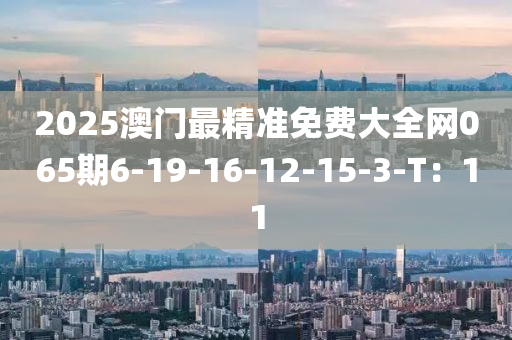 2025澳门最精准免费大全网065期6-19-16-12-15-3-T：11