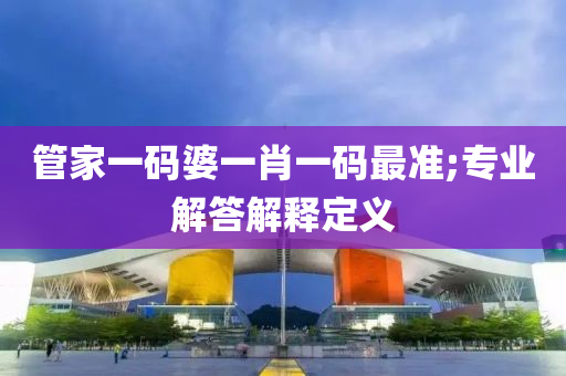 管家一码婆一肖一码最准;专业解答解释定义
