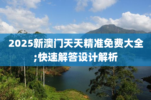 2025新澳门天天精准免费大全;快速解答设计解析
