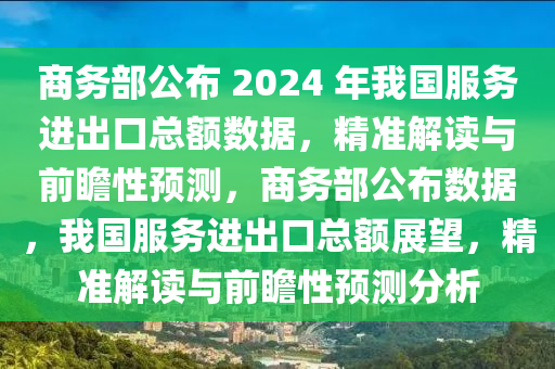 商务部公布 2024 年我国服务进出口总额数据，精准解读与前瞻性预测，商务部公布数据，我国服务进出口总额展望，精准解读与前瞻性预测分析