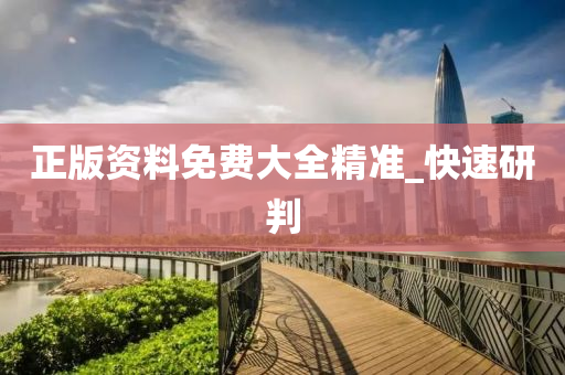 正版资料免费大全精准_快速研判