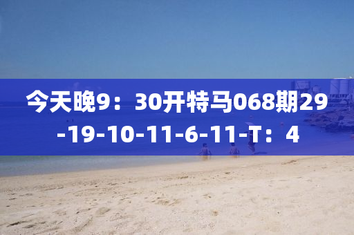 今天晚9：30开特马068期29-19-10-11-6-11-T：4