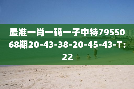 最准一肖一码一子中特7955068期20-43-38-20-45-43-T：22