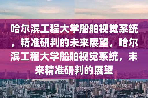 哈尔滨工程大学船舶视觉系统，精准研判的未来展望，哈尔滨工程大学船舶视觉系统，未来精准研判的展望
