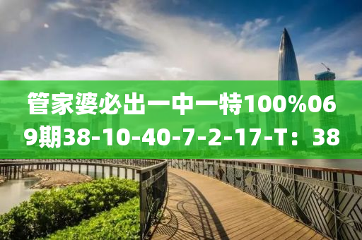 管家婆必出一中一特100%069期38-10-40-7-2-17-T：38