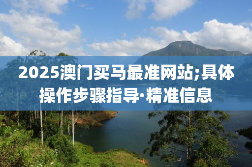 2025澳门买马最准网站;具体操作步骤指导·精准信息
