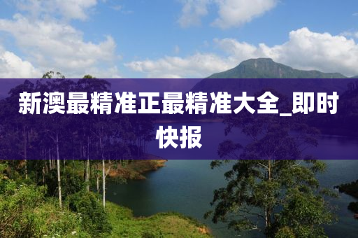新澳最精准正最精准大全_即时快报