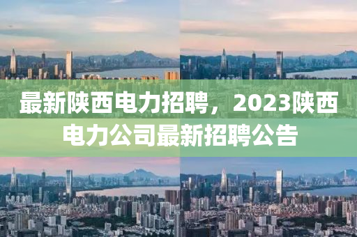最新陕西电力招聘，2023陕西电力公司最新招聘公告
