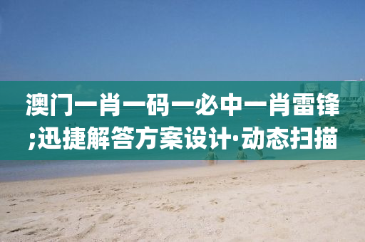 澳门一肖一码一必中一肖雷锋;迅捷解答方案设计·动态扫描