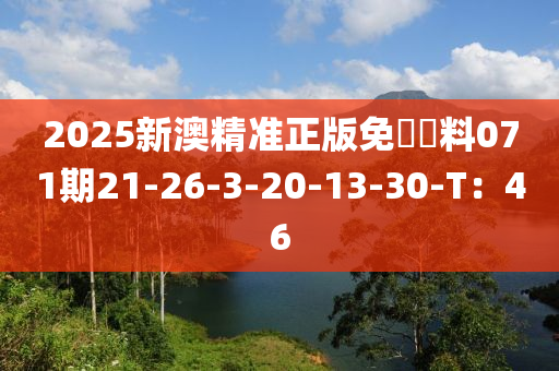 2025新澳精准正版免費資料071期21-26-3-20-13-30-T：46