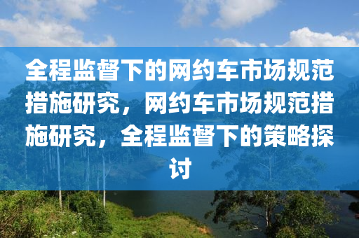 全程监督下的网约车市场规范措施研究，网约车市场规范措施研究，全程监督下的策略探讨