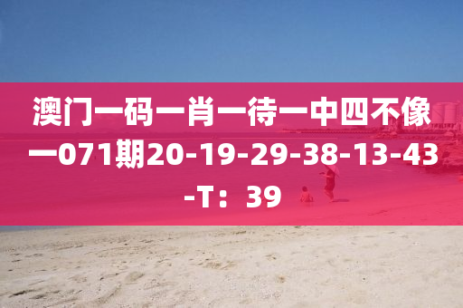 澳门一码一肖一待一中四不像一071期20-19-29-38-13-43-T：39