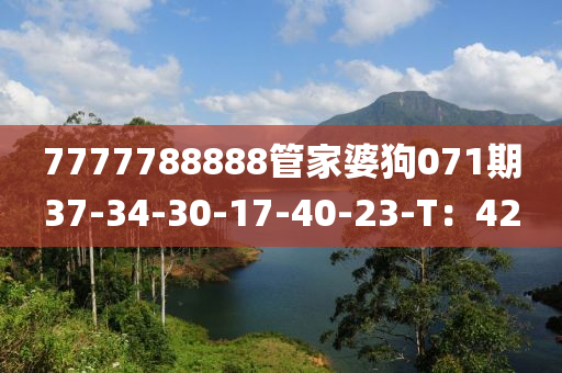 7777788888管家婆狗071期37-34-30-17-40-23-T：42