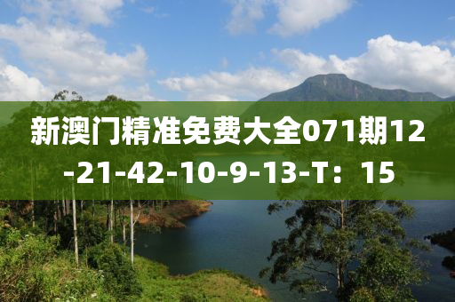 新澳门精准免费大全071期12-21-42-10-9-13-T：15