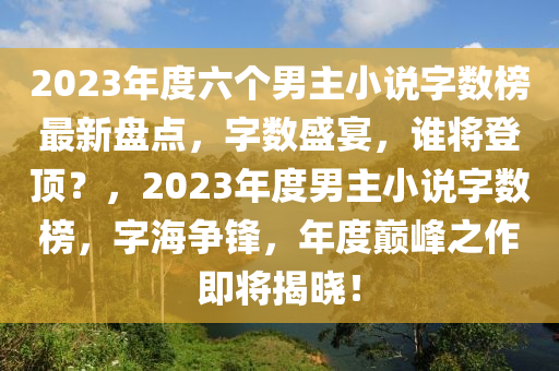 2023年度六个男主小说字数榜最新盘点，字数盛宴，谁将登顶？，2023年度男主小说字数榜，字海争锋，年度巅峰之作即将揭晓！