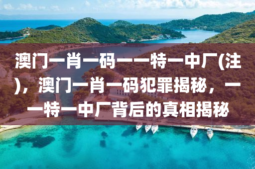 澳门一肖一码一一特一中厂(注)，澳门一肖一码犯罪揭秘，一一特一中厂背后的真相揭秘