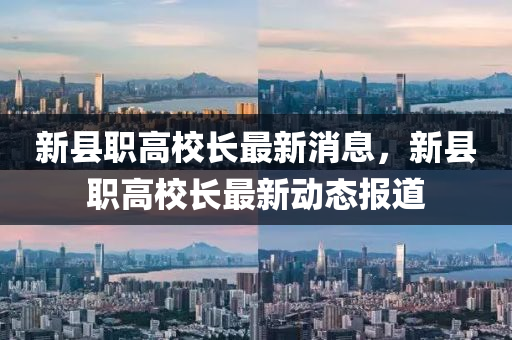 新县职高校长最新消息，新县职高校长最新动态报道