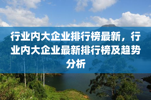 行业内大企业排行榜最新，行业内大企业最新排行榜及趋势分析