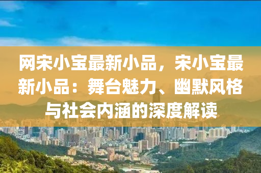 网宋小宝最新小品，宋小宝最新小品：舞台魅力、幽默风格与社会内涵的深度解读