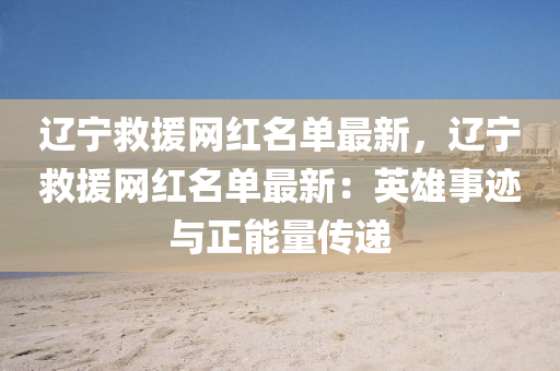 辽宁救援网红名单最新，辽宁救援网红名单最新：英雄事迹与正能量传递
