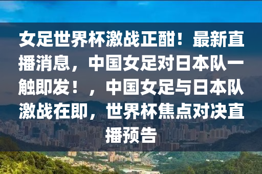 女足世界杯激战正酣！最新直播消息，中国女足对日本队一触即发！，中国女足与日本队激战在即，世界杯焦点对决直播预告
