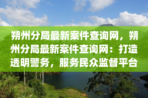 朔州分局最新案件查询网，朔州分局最新案件查询网：打造透明警务，服务民众监督平台