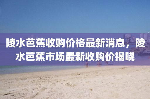 陵水芭蕉收购价格最新消息，陵水芭蕉市场最新收购价揭晓