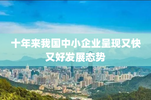 十年来我国中小企业呈现又快又好发展态势