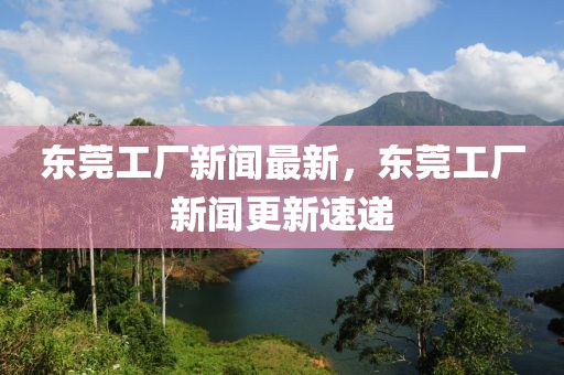 东莞工厂新闻最新，东莞工厂新闻更新速递