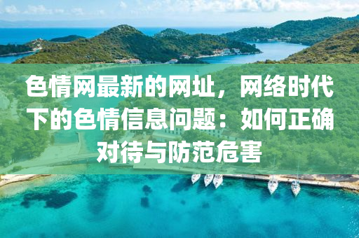 色情网最新的网址，网络时代下的色情信息问题：如何正确对待与防范危害
