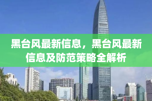黑台风最新信息，黑台风最新信息及防范策略全解析