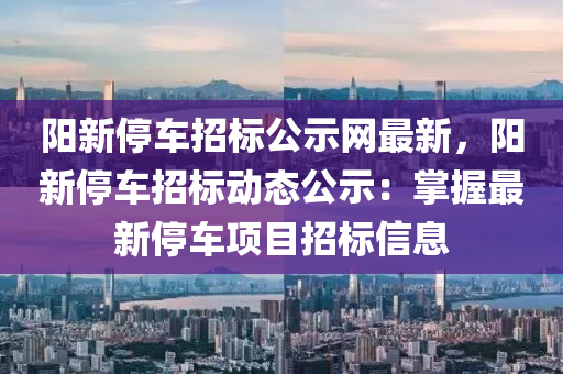 阳新停车招标公示网最新，阳新停车招标动态公示：掌握最新停车项目招标信息