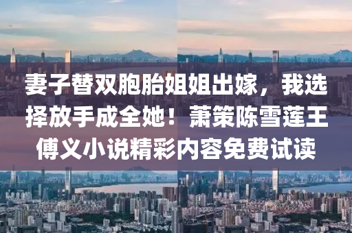 妻子替双胞胎姐姐出嫁，我选择放手成全她！萧策陈雪莲王傅义小说精彩内容免费试读