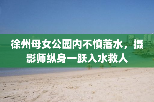 徐州母女公园内不慎落水，摄影师纵身一跃入水救人