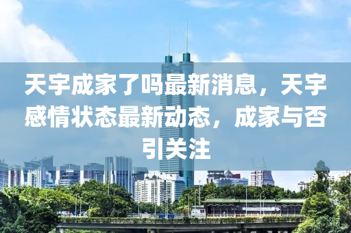 天宇成家了吗最新消息，天宇感情状态最新动态，成家与否引关注