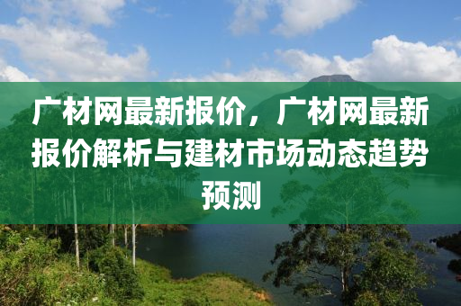 广材网最新报价，广材网最新报价解析与建材市场动态趋势预测