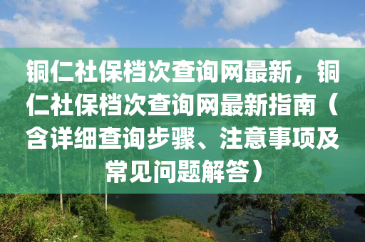 铜仁社保档次查询网最新，铜仁社保档次查询网最新指南（含详细查询步骤、注意事项及常见问题解答）