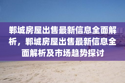 郸城房屋出售最新信息全面解析，郸城房屋出售最新信息全面解析及市场趋势探讨