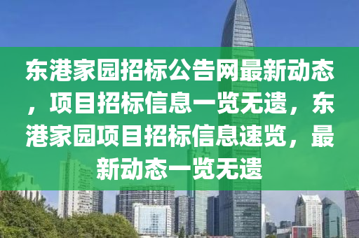 东港家园招标公告网最新动态，项目招标信息一览无遗，东港家园项目招标信息速览，最新动态一览无遗