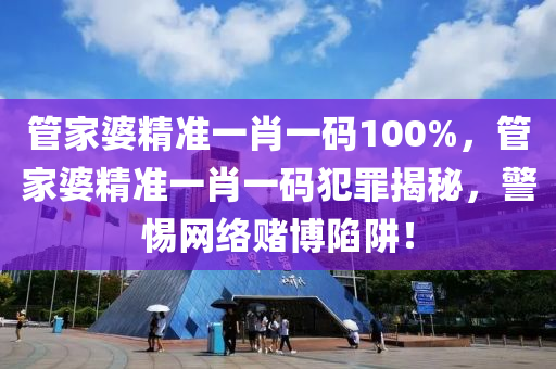 管家婆精准一肖一码100%，管家婆精准一肖一码犯罪揭秘，警惕网络赌博陷阱！