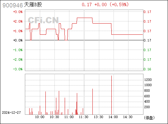 天雁B股(900946)